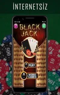 İnternetsiz Blackjack 21 Screen Shot 0