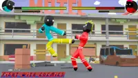 Stickman Street Fighting City Blocky Gangster Screen Shot 1