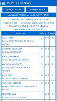 Smart Cricket Live Score Screen Shot 2