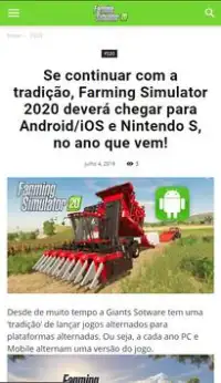 Farming Simulator 2020 (FS20) - News Screen Shot 0