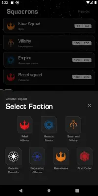 Star Wars X-Wing Second Edition Squad Builder Screen Shot 1
