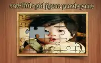 cute little girl jigsaw puzzle game Screen Shot 5