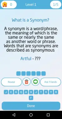 Synonyms Antonyms Game Screen Shot 1