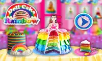 Regenbogen Puppe Kuchen Bäckerei Spiel - DIY Koche Screen Shot 0