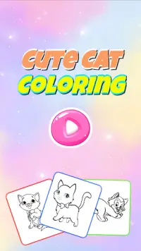 Cat Coloring, Cute Kitten Coloring Pages. Screen Shot 0
