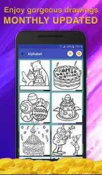 Happy birthday Coloring Page Screen Shot 1