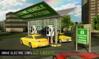 इलेक्ट्रिक कार टैक्सी चालक शहर कैब टैक्सी खेलों Screen Shot 1