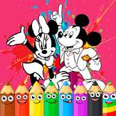 Mickey and Minnie Mouse Coloring Game For Children