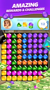 Jewel Blast & Diamond Crush Puzzle Game to BIG WIN Screen Shot 0