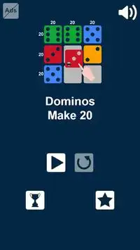 Dominoes Make 20: Math Game Screen Shot 2