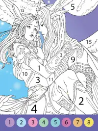 Fantasy Coloring by Numbers Screen Shot 1