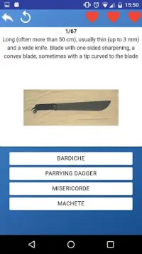 Cold arms: edged and bladed weapons-quiz test game Screen Shot 1