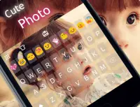 Teclado Emoji Lindo Foto Tema Screen Shot 5