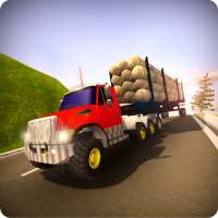 Logging Truck Drive Simulation Long Heavy Truck