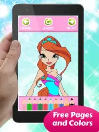Coloring Game for WinX Girls Screen Shot 1