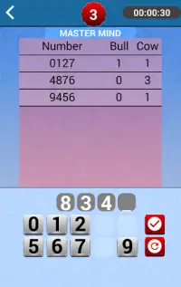 Master Mind Numbers Screen Shot 1