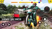 Bike Rider 3D : Subway Train Rush Game 2019 Screen Shot 1