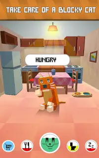 My Blocky Cat: Virtual Pet - try animal care game! Screen Shot 0