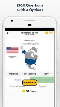 World GK Quiz Game - Flags Maps Currency Geography Screen Shot 1