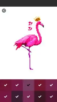 Flamingo Coloring By Number - Pixel Screen Shot 2