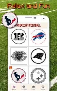 American Football Logo Color By Number - Pixel Art Screen Shot 4