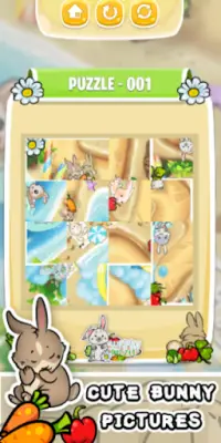 Bunny Puzzle: Picture Sliding Tile Photo Match Screen Shot 2