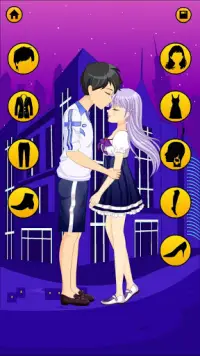 Anime Dress Up Games For Girls - Couple Love Kiss Screen Shot 2