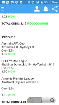 Sure 3  Odds Screen Shot 2