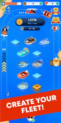 Merge Boat - Idle Clicker & Builder Tycoon Screen Shot 0