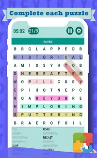 शब्द खोज खेल 2021 ✏️📚 - मुफ्त शब्द खोज पहेली Screen Shot 1