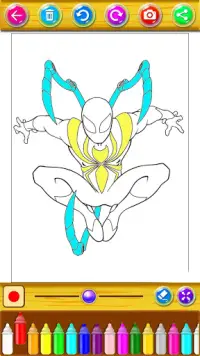 Coloring Super Hero Spider Screen Shot 7