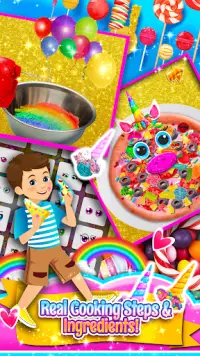Unicorn Food Rainbow Pizza - Sweet Candy Maker Fun Screen Shot 2