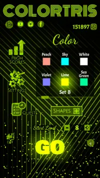 ColorTris - Falling Neon Blocks Classic Brick Game Screen Shot 0