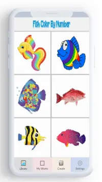 Cor de peixe pelo número, coloração de peixe pixel Screen Shot 0