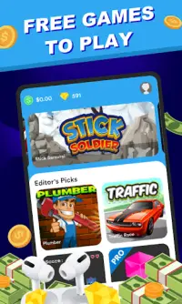 Free games to get real cash reward: Gamefree Screen Shot 0