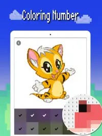 Cats Color by Number: Pixel Art Cat Coloring Screen Shot 8