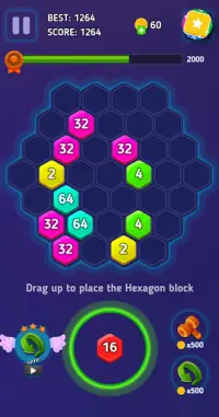 Pb Hexagon : match-3 : puzzle game Screen Shot 1
