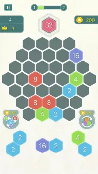 ヘキサポップ：2048までにマージ！無料の六角形マージパズルゲーム Screen Shot 1