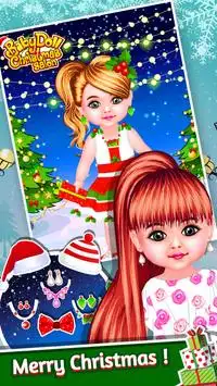 Gioco di vestire per bambole nel salone di Natale Screen Shot 9