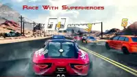 Süper Kahramanlar Dublör Araba Yarışı Oyunu Screen Shot 2