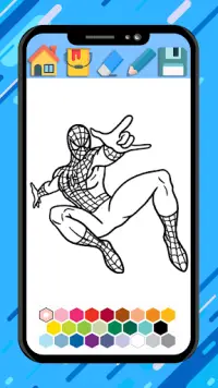 spider super heroes coloring man cartoon boy hero Screen Shot 2