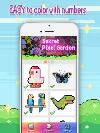 Secret Pixel Garden - Color by Number pixel Game Screen Shot 7