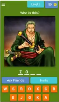 Zoro One Piece Characters Game Screen Shot 0