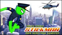Police Spider Stickman Rope Hero Crime Gangster Screen Shot 0