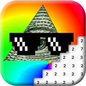 illuminati Color by Number: MLG Pixel Art