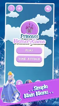 राजकुमारी मेमोरी गेम Screen Shot 0
