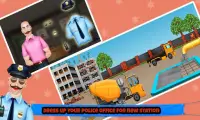 Baue eine Polizeistation: Bauarbeiter-Spiel Screen Shot 3