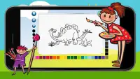 Kids Dinosaur Puzzles & Coloring Pages Screen Shot 2