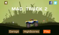 Mad Truck 2 -- driving monster truck hit zombie Screen Shot 0