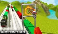 Tricky Bike Stunt On Train Screen Shot 2